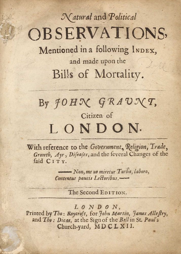 Natural and Political Observations Mentioned in a Following Index and Made upon the Bills of Mortality (ed. de 1662)