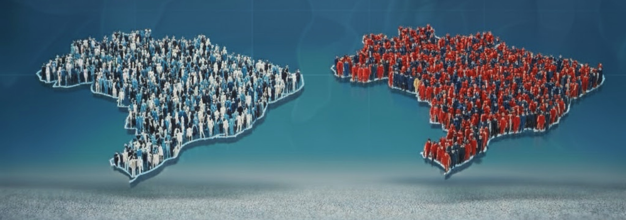 À esquerda temos um exemplo do universo (população) de uma característica de interesse de natureza contínua (altura) e, à direita, de uma característica de interesse de natureza dicotômica, que se manifesta sob uma proporção populacional $\pi$