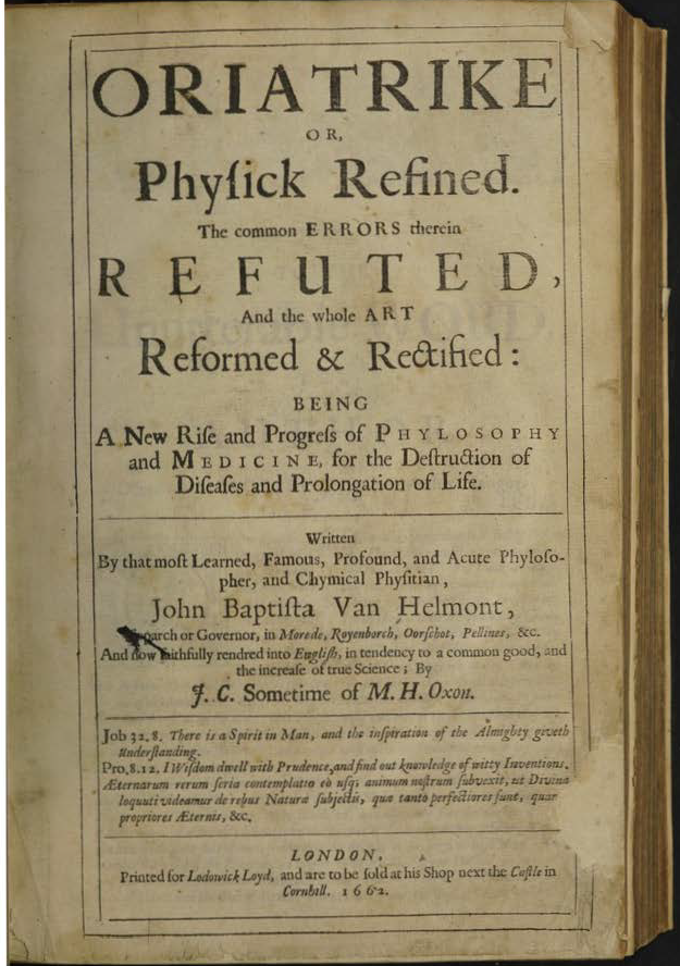 Oriatrike or, physick refined. The common errors therein refuted, and the whole art reformed and rectified: being a new rise and progress of phylosophy and medicine, for the destruction of diseases and prolongation of life (p. 526)