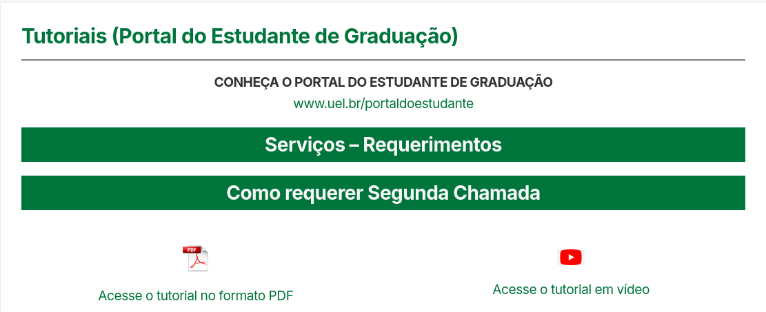 Tutoriais para os estudantes da graduação da UEL